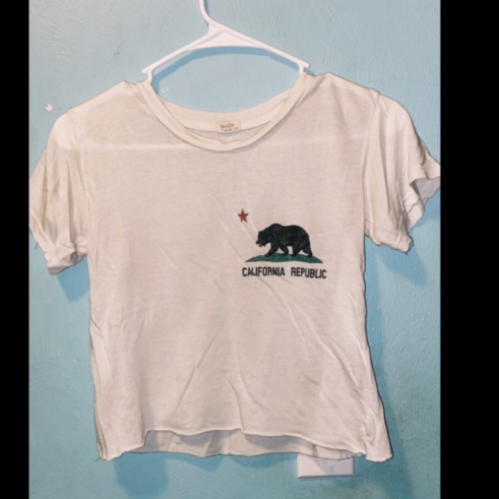 White California Republic T-Shirt Crop-Top